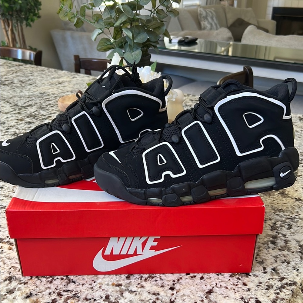 Nike #11 Black and White Air More Uptempo Shoes